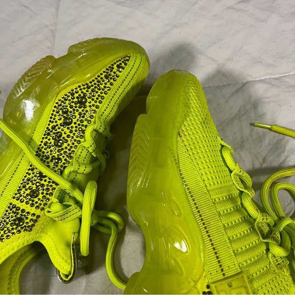 Steve Madden SM NY90 Y2K Neon Green With Rhinestones Sneakers Women Size 6.5 - Picture 11 of 11